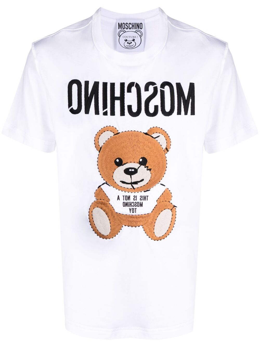 фото Moschino футболка с вышивкой teddy