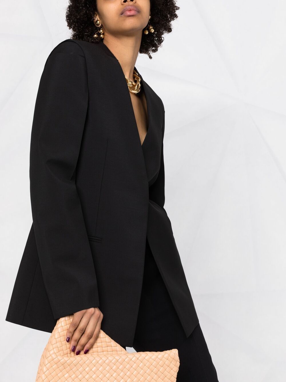 Shop Givenchy Collarless Single-breasted Jacket In Black