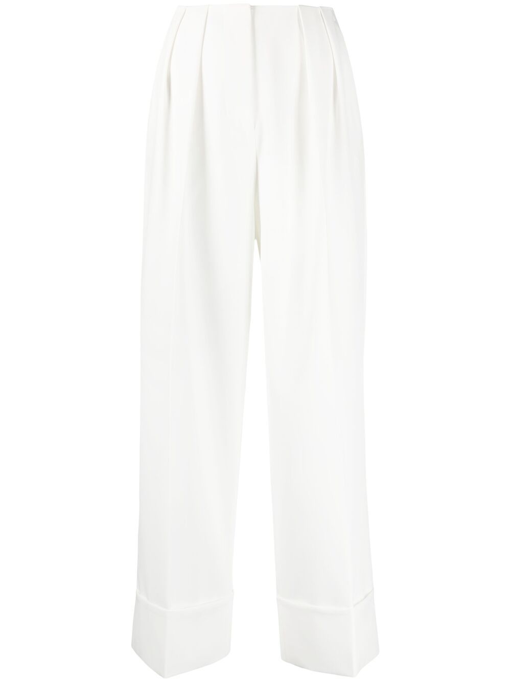 Sara Battaglia Wide-leg Cropped Trousers In White
