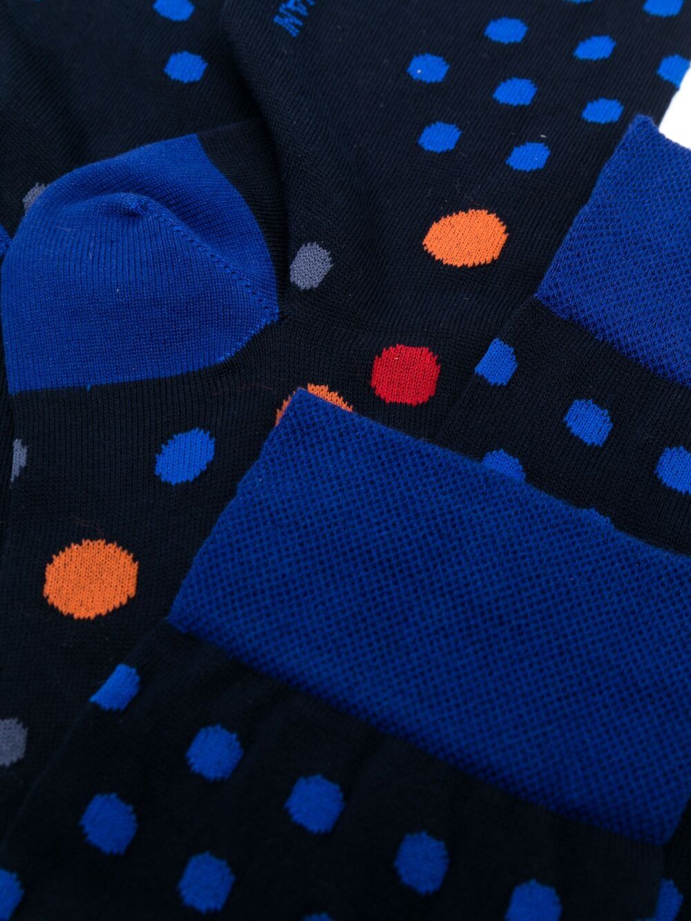 Shop Marcoliani Polka Embroidered Socks In Blue