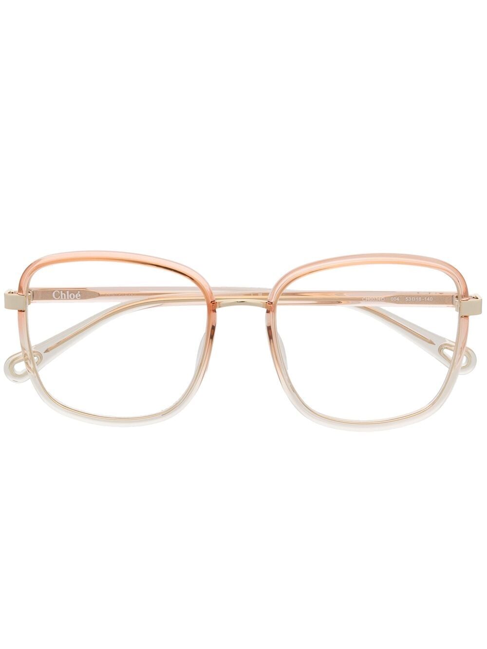 Chloé Oversize Transparent-effect Glasses In 橘色