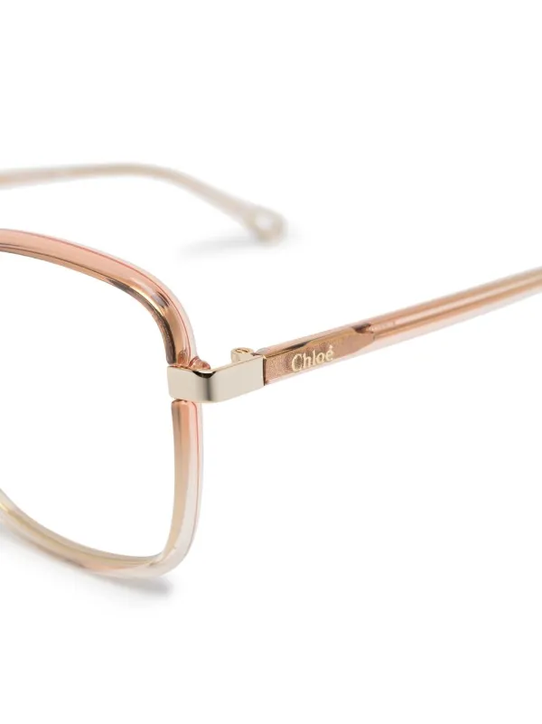 Chloe Eyewear Oversize transparent effect Glasses Orange FARFETCH IE