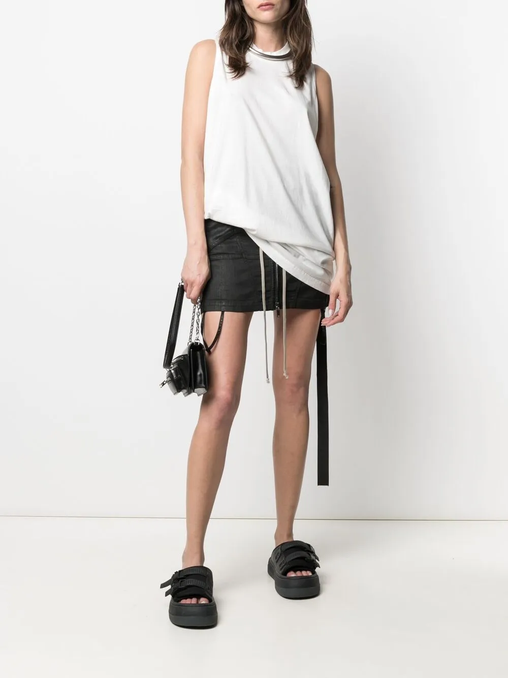 фото Rick owens drkshdw вощеная юбка мини