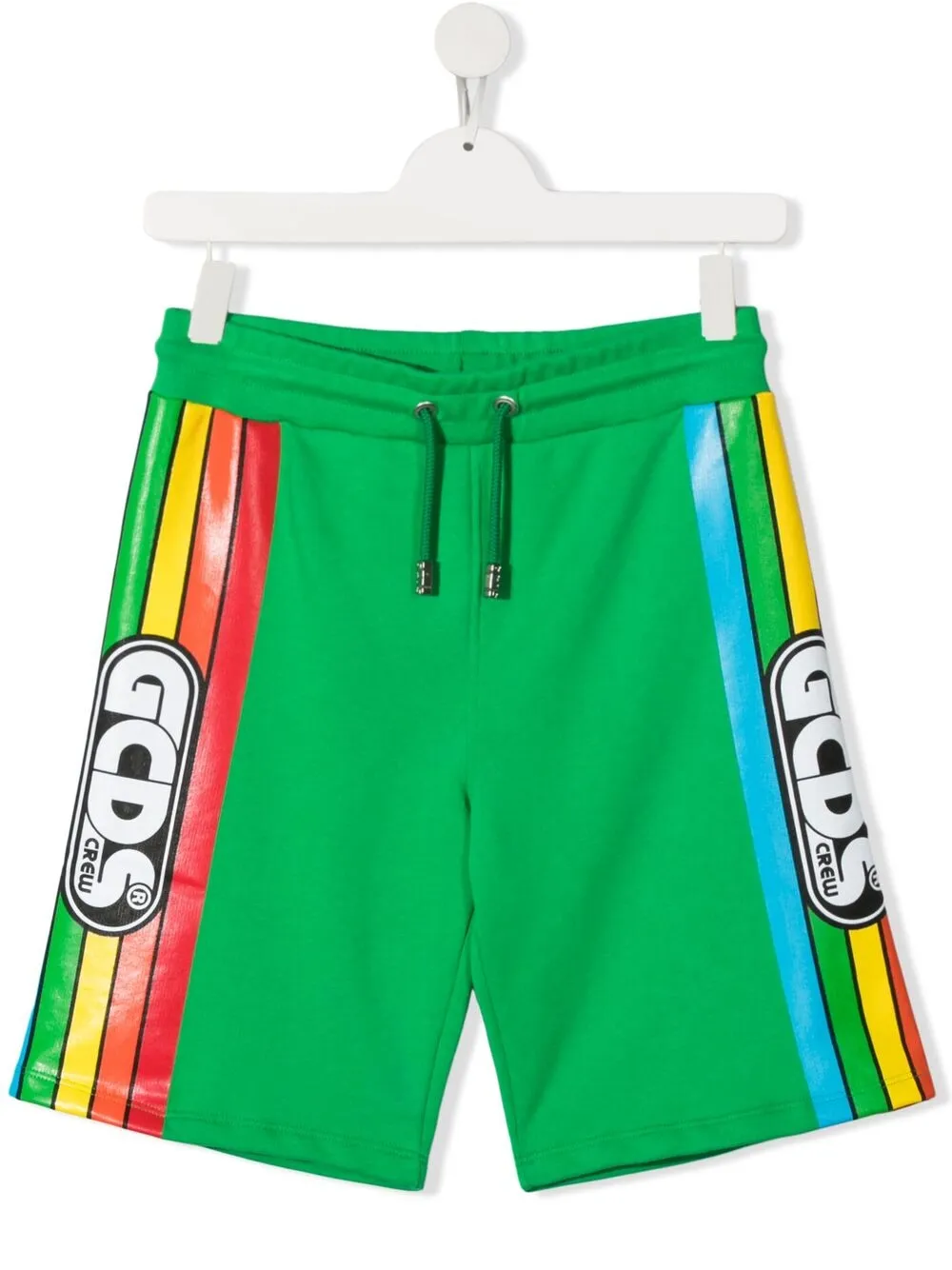 Gcds Logo Stripe-detail Track Shorts In Green