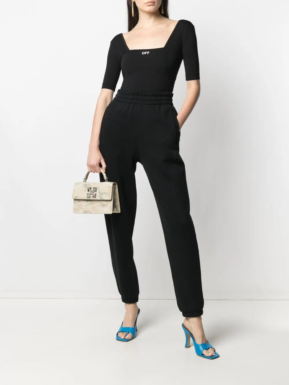 Off-White T-shirt met logoprint Zwart