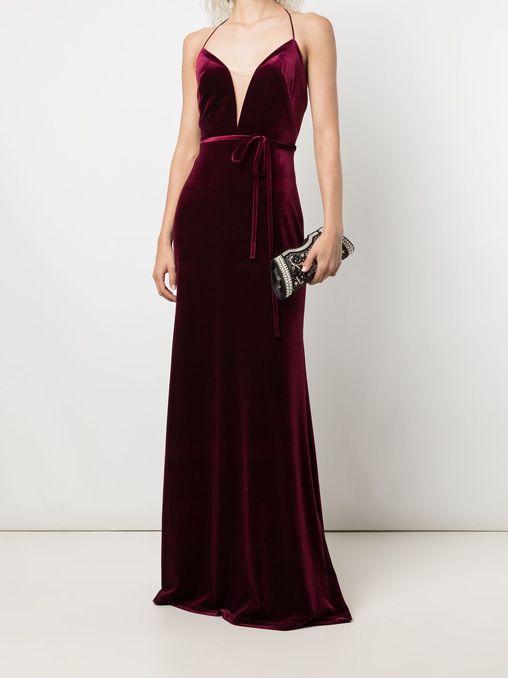 marchesa notte bridesmaids trieste backless dress - red