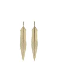 Cadar 18kt yellow gold large feather drop earrings