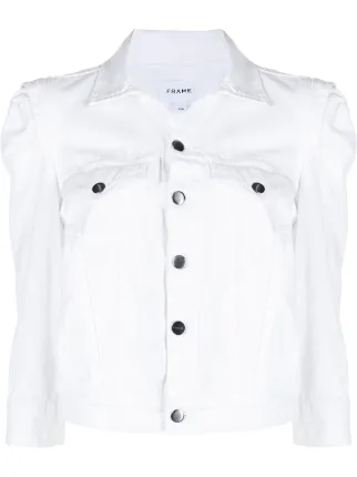 frame white denim jacket