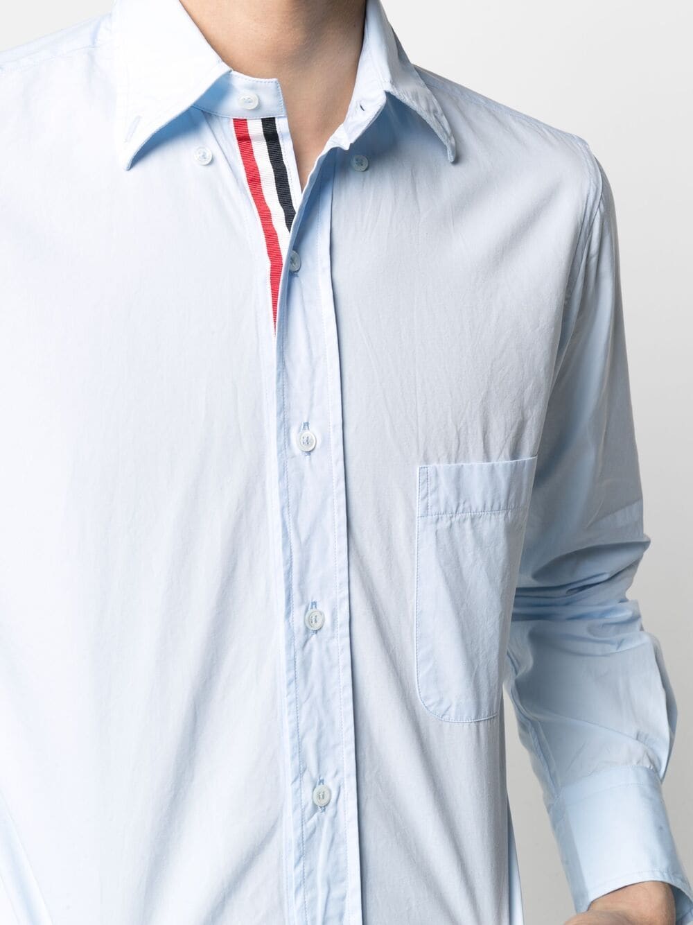 Shop Thom Browne Long-sleeve Button-fastening Shirt In Blue
