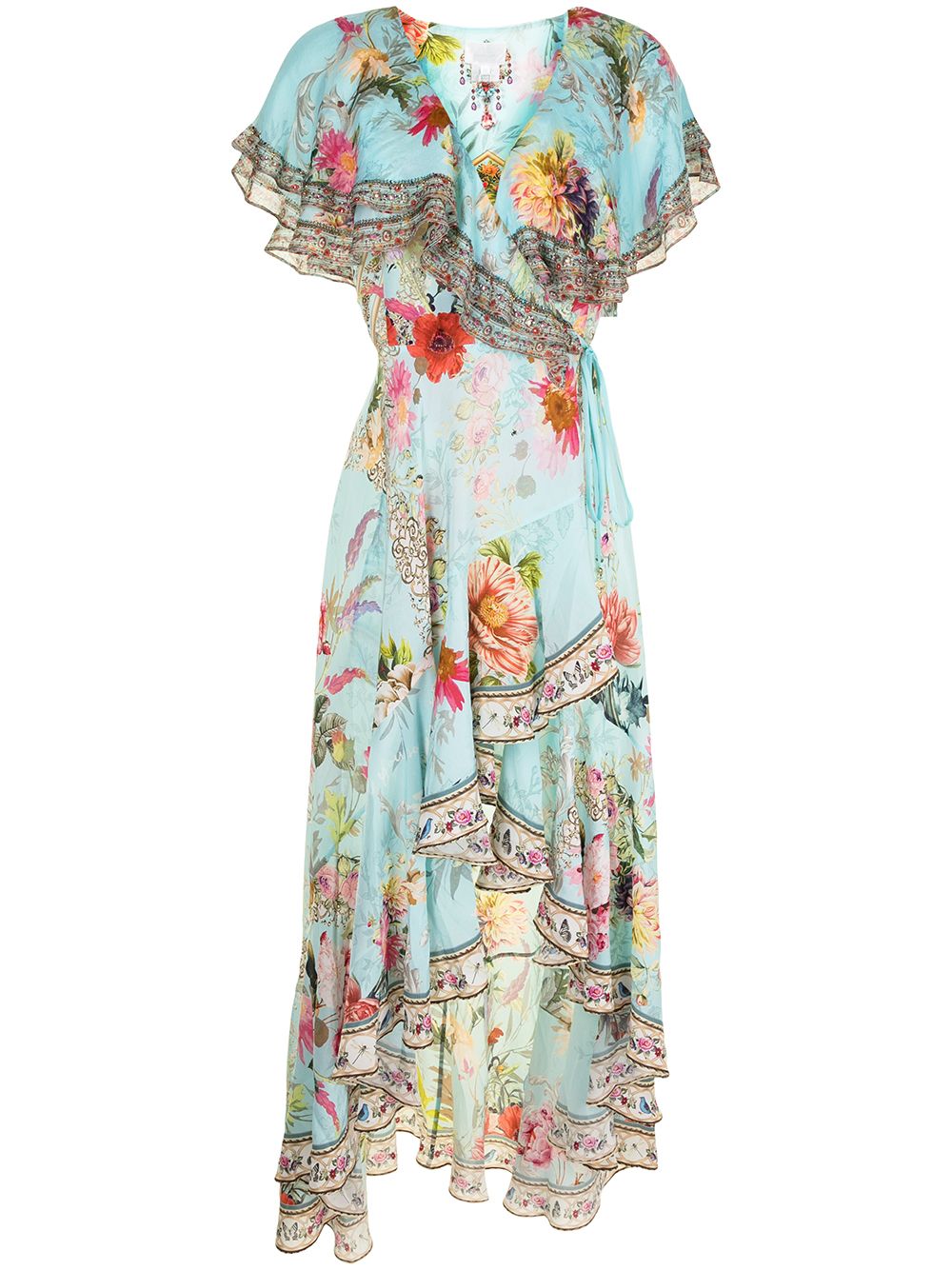 Camilla floral-print Ruffled Silk Dress - Farfetch
