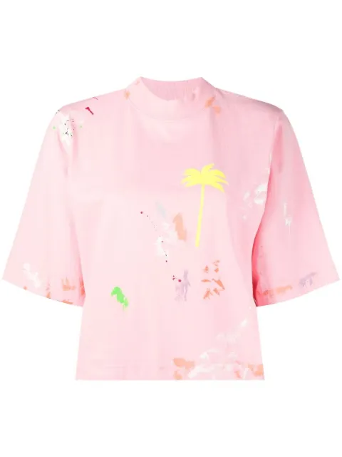 palm angels paint splatter t shirt