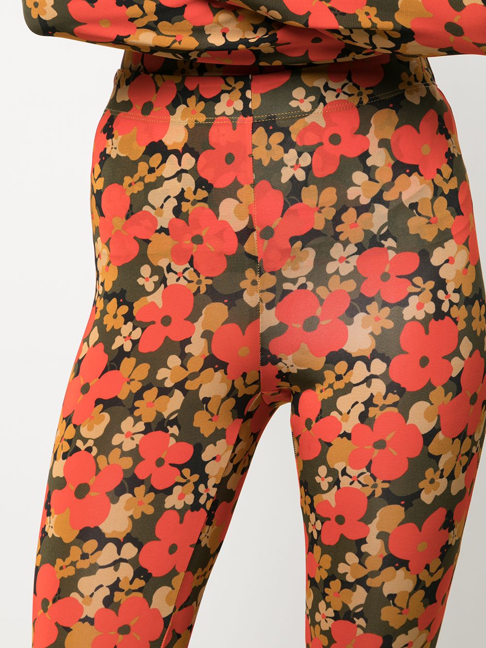 Shop Rosetta Getty Floral-print Leggings In Mehrfarbig