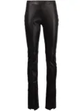 Rosetta Getty skinny split-cuff lambskin trousers - Black