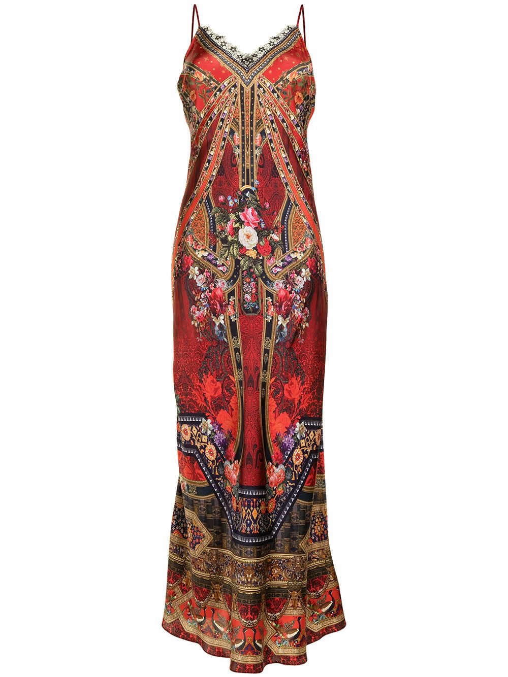 Camilla graphic-print Silk Slip Maxi Dress - Farfetch