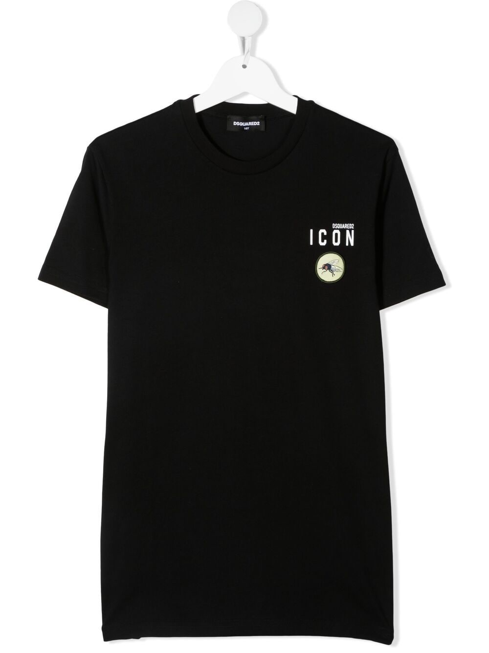 Dsquared2 Teen Icon Fly-patch T-shirt In Black