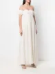 Giambattista Valli embroidered chest off shoulder dress