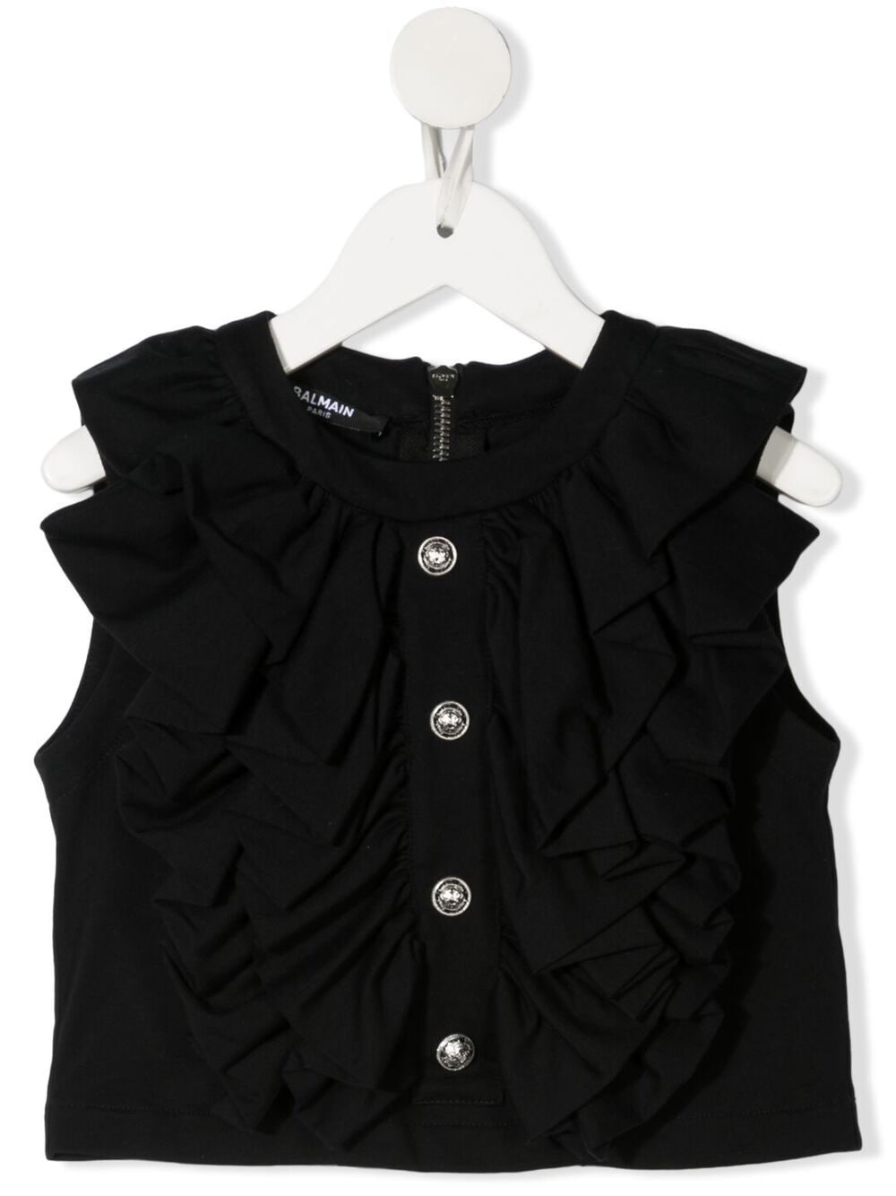 Balmain Kids' Button-up Knitted Gilet In Black