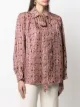 LANVIN monogram-print pussy-bow blouse