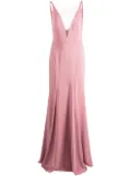 Marchesa Notte Bridesmaids Crema plunging V-neck dress - Pink