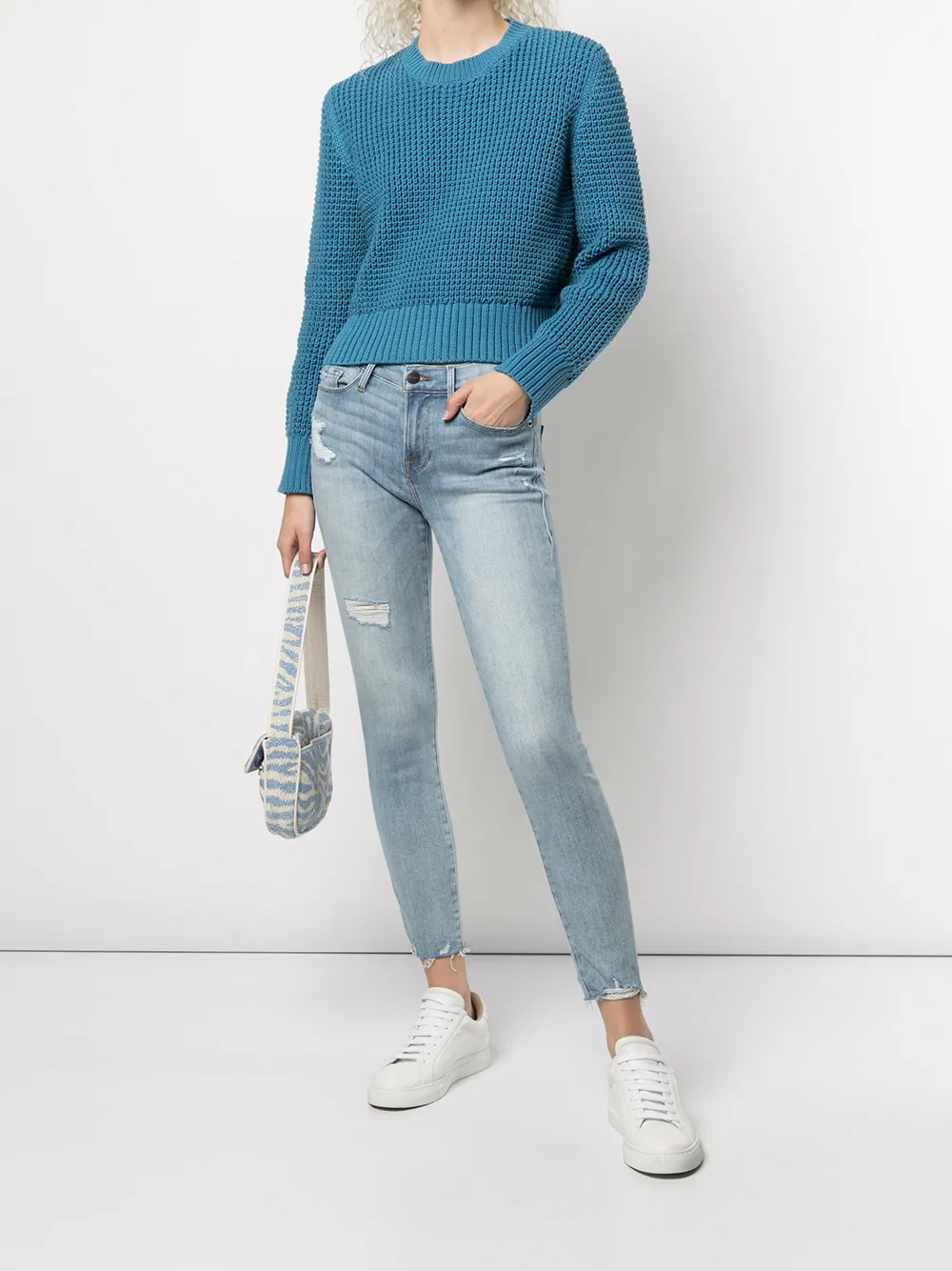 фото Frame джинсы le skinny с необработанными краями