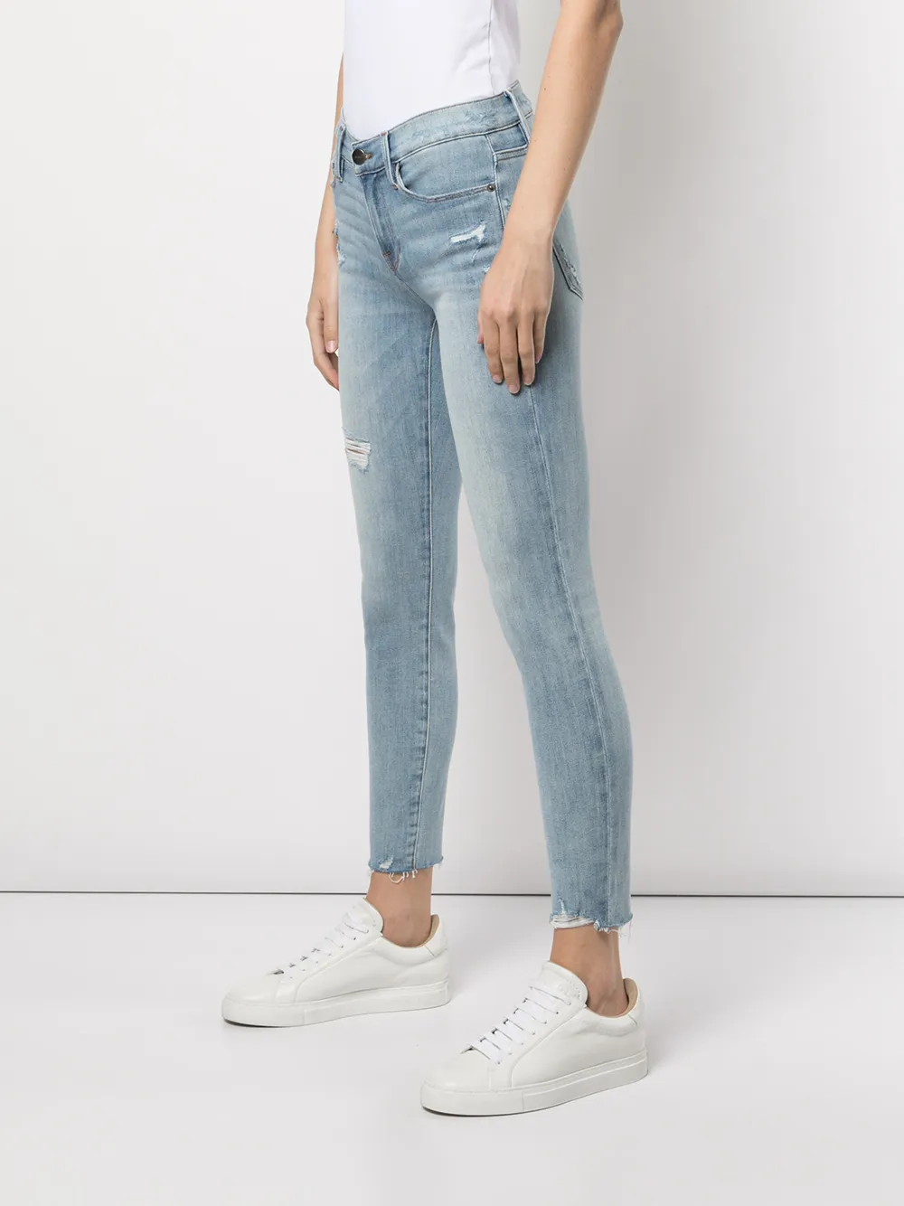фото Frame джинсы le skinny с необработанными краями