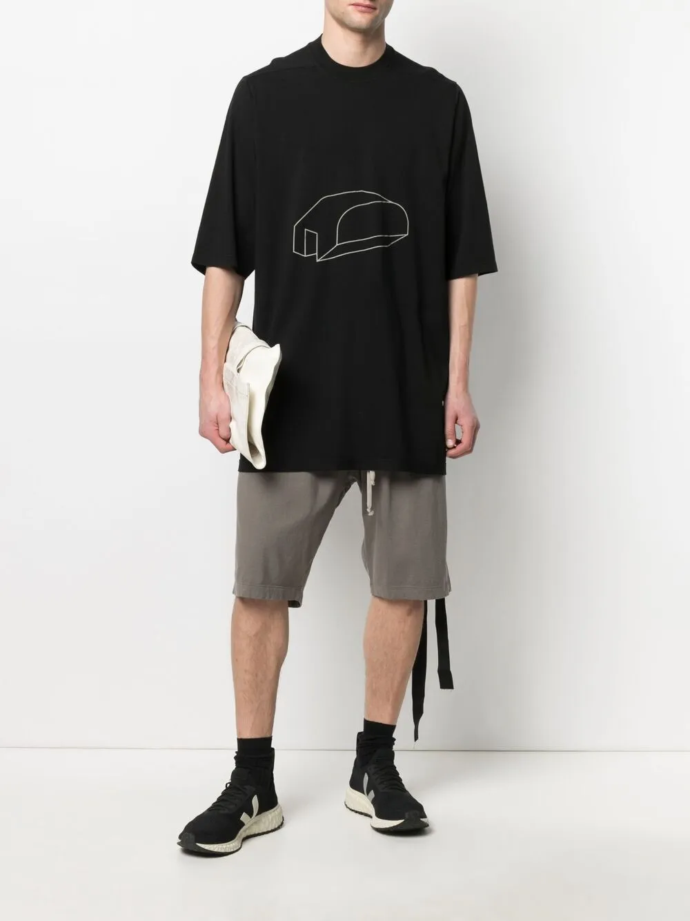 фото Rick owens drkshdw футболка оверсайз с графичным принтом