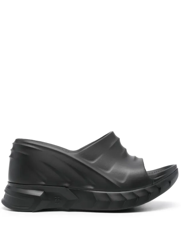 Givenchy Marshmallow 115mm Wedge Sandals | Black | FARFETCH AU