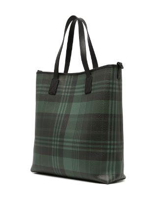 Bryn tartan-check tote bag展示图