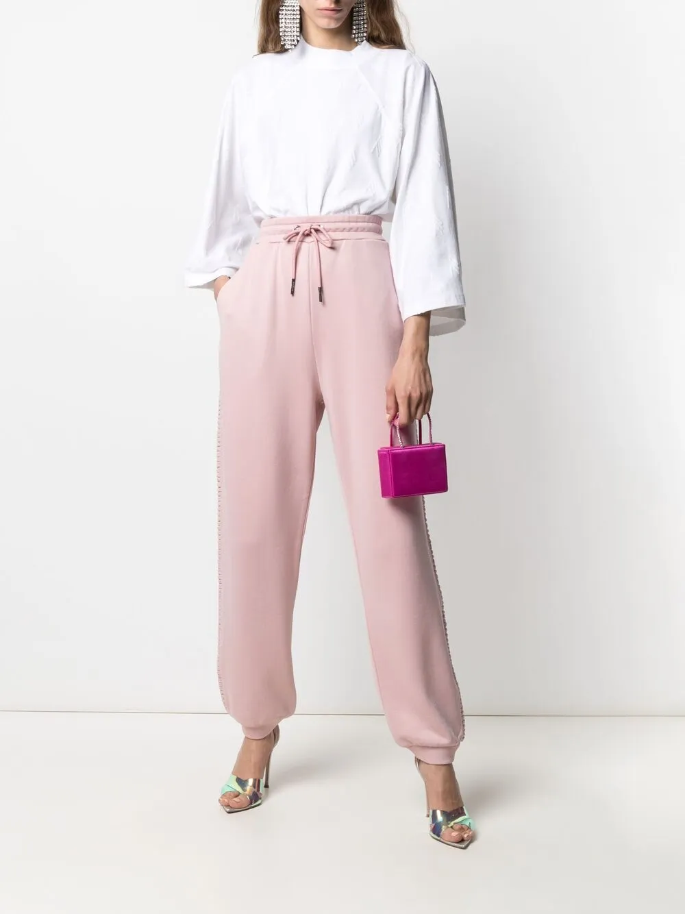 фото The attico толстовка с укороченными рукавами и тиснением