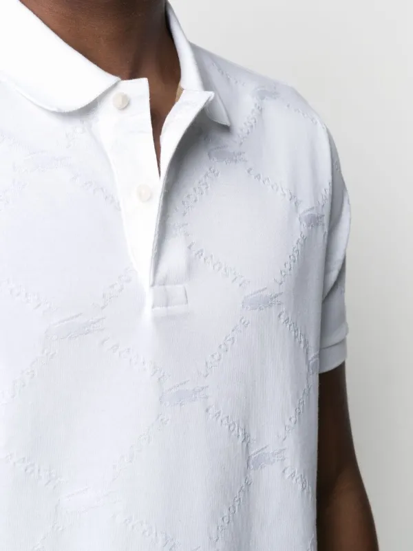 lacoste patterned polo