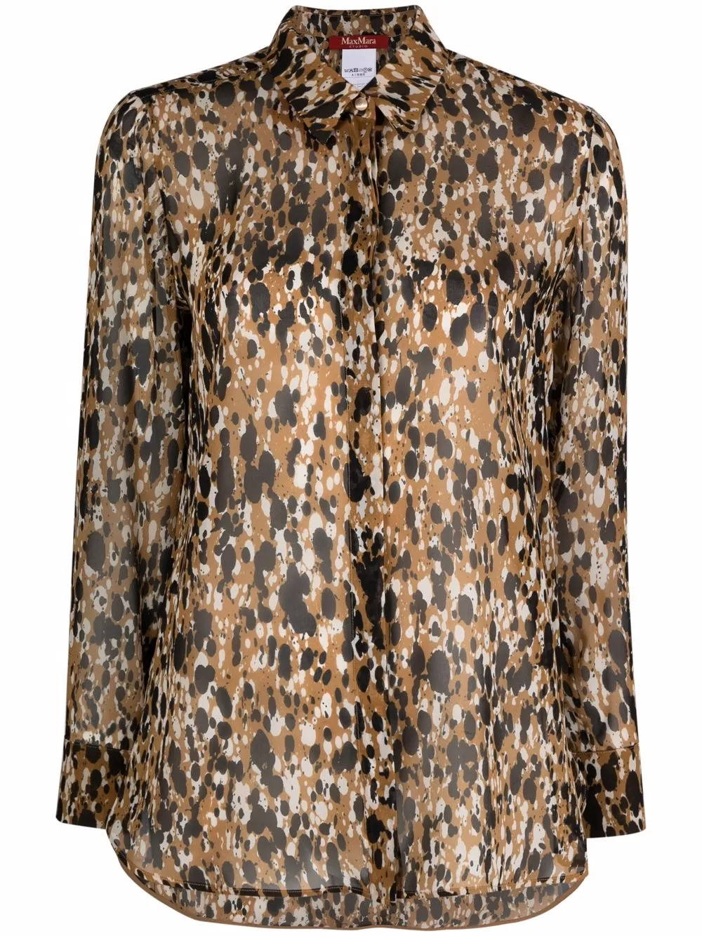 Max Mara abstract-print silk shirt - Brown