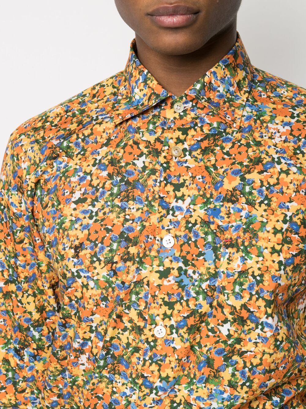 фото Kiton рубашка с цветочным принтом