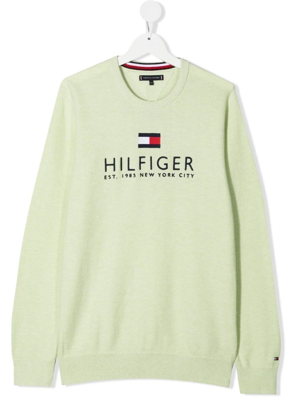 Tommy Hilfiger Junior Teen Logo-embroidered Knitted Jumper In Green