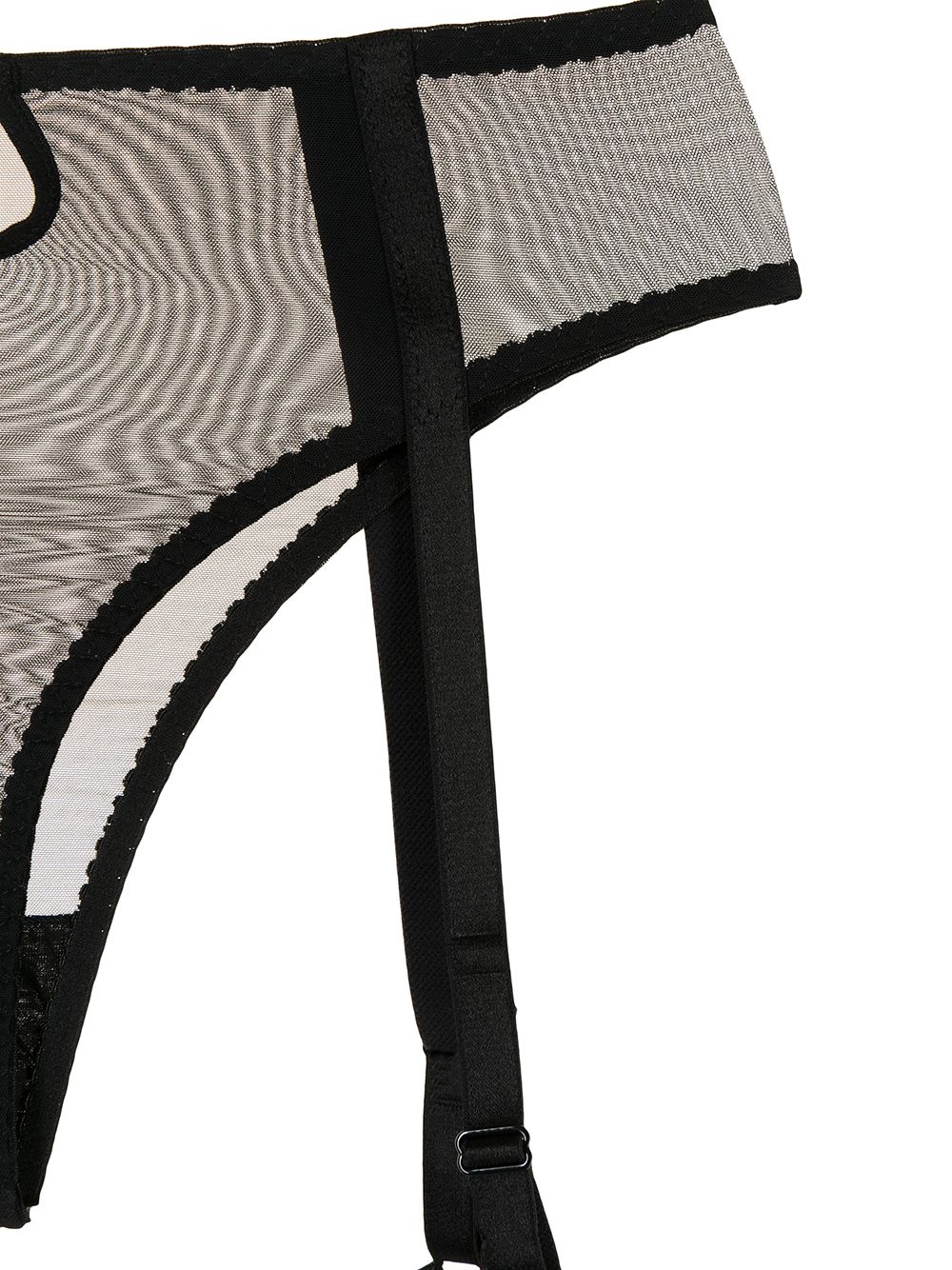 Shop Petra Semi-sheer Suspender Thong In Black