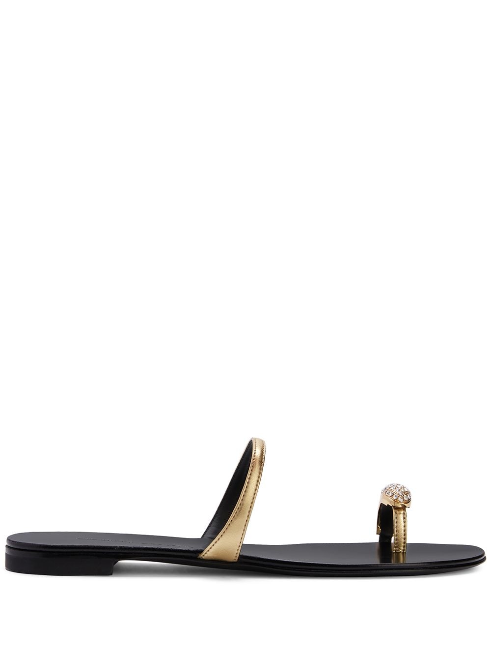 Giuseppe Zanotti Crystal Toe Strap Sandals In Gold