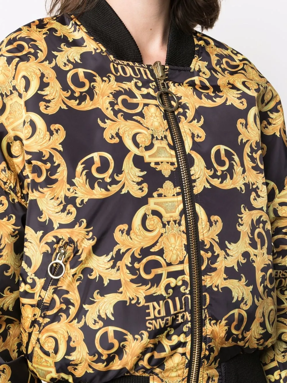 фото Versace jeans couture двусторонний бомбер с принтом baroque