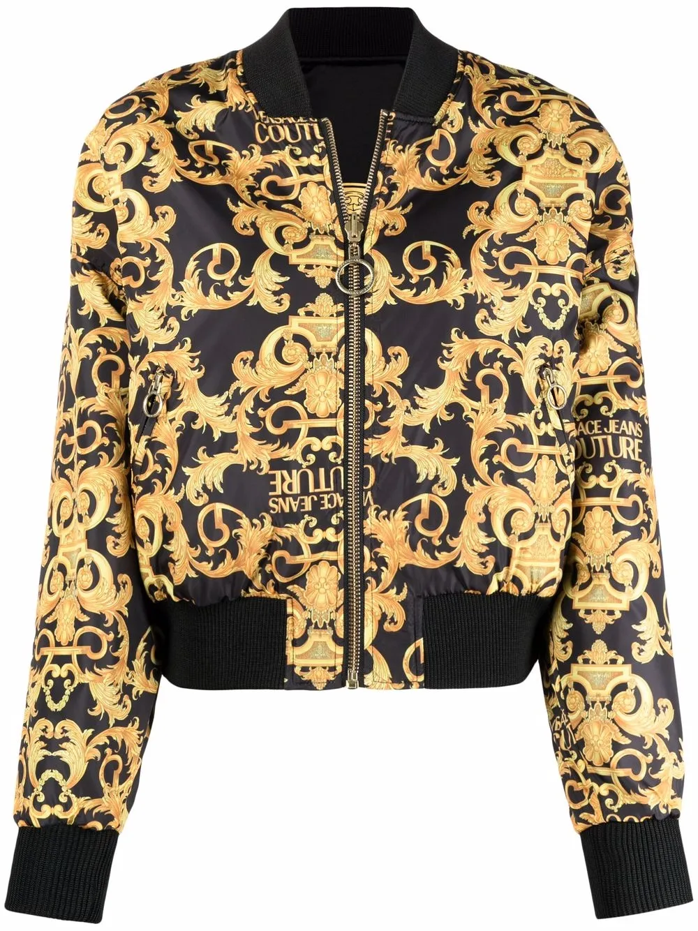 фото Versace jeans couture двусторонний бомбер с принтом baroque