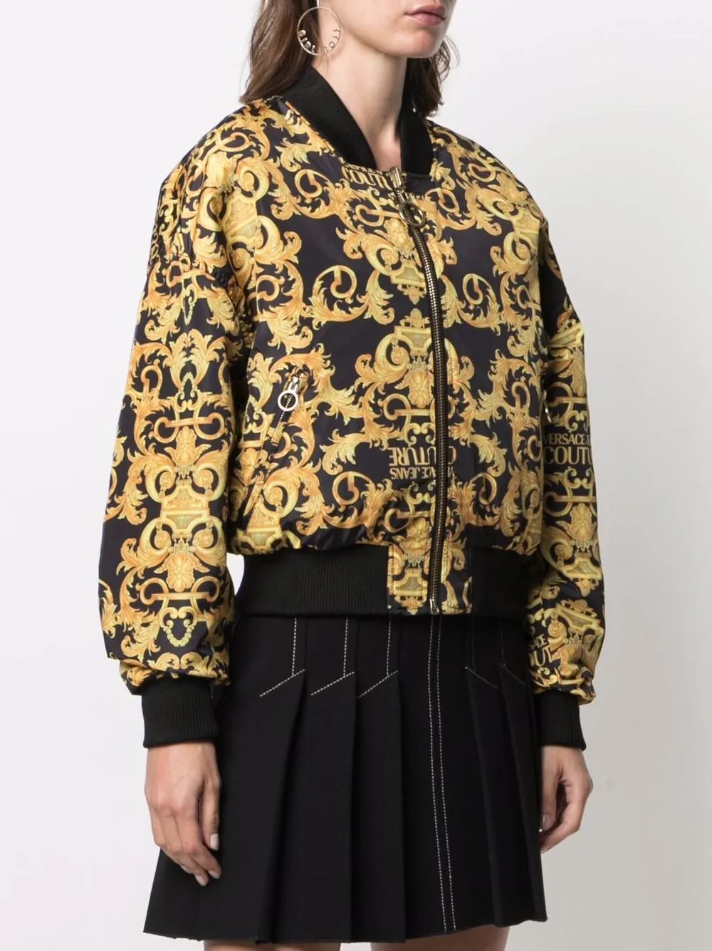 фото Versace jeans couture двусторонний бомбер с принтом baroque