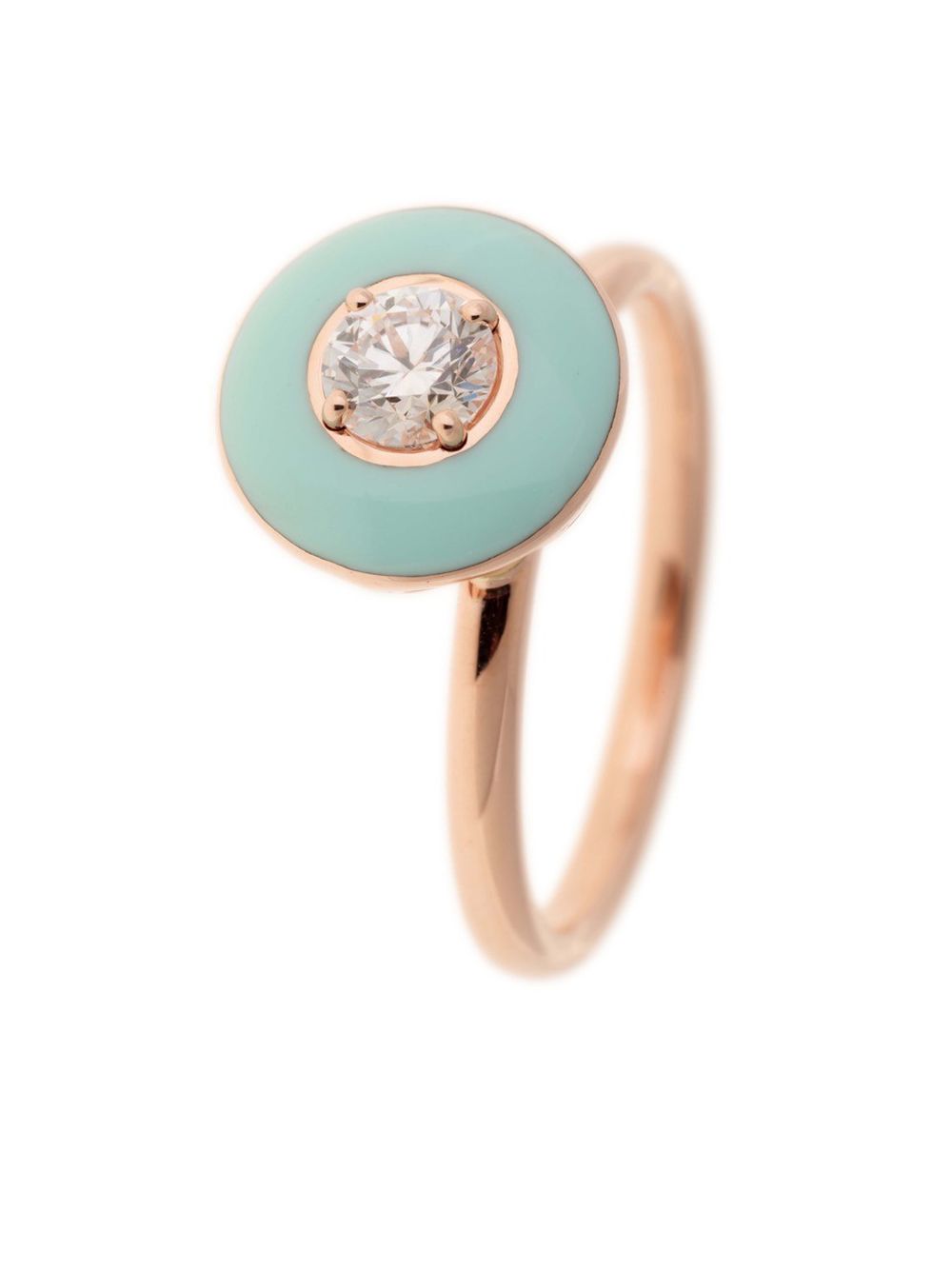 фото Selim mouzannar кольцо из розового золота с эмалью и бриллиантом