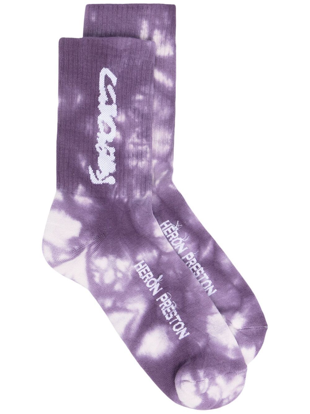 Heron Preston Tie-dye Logo Socks In Purple