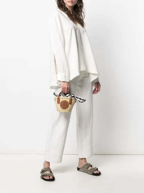 ella straw mini tote