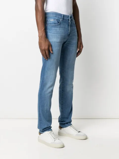 BOSS blue mid-rise slim-fit jeans for 