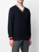 Ballantyne contrast-trim V-neck jumper