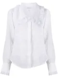 FRAME lace-detailed concealed shirt - White