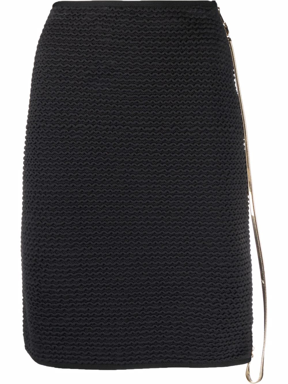 

AZ FACTORY falda midi con corte recto SuperTech-SuperChic - Negro