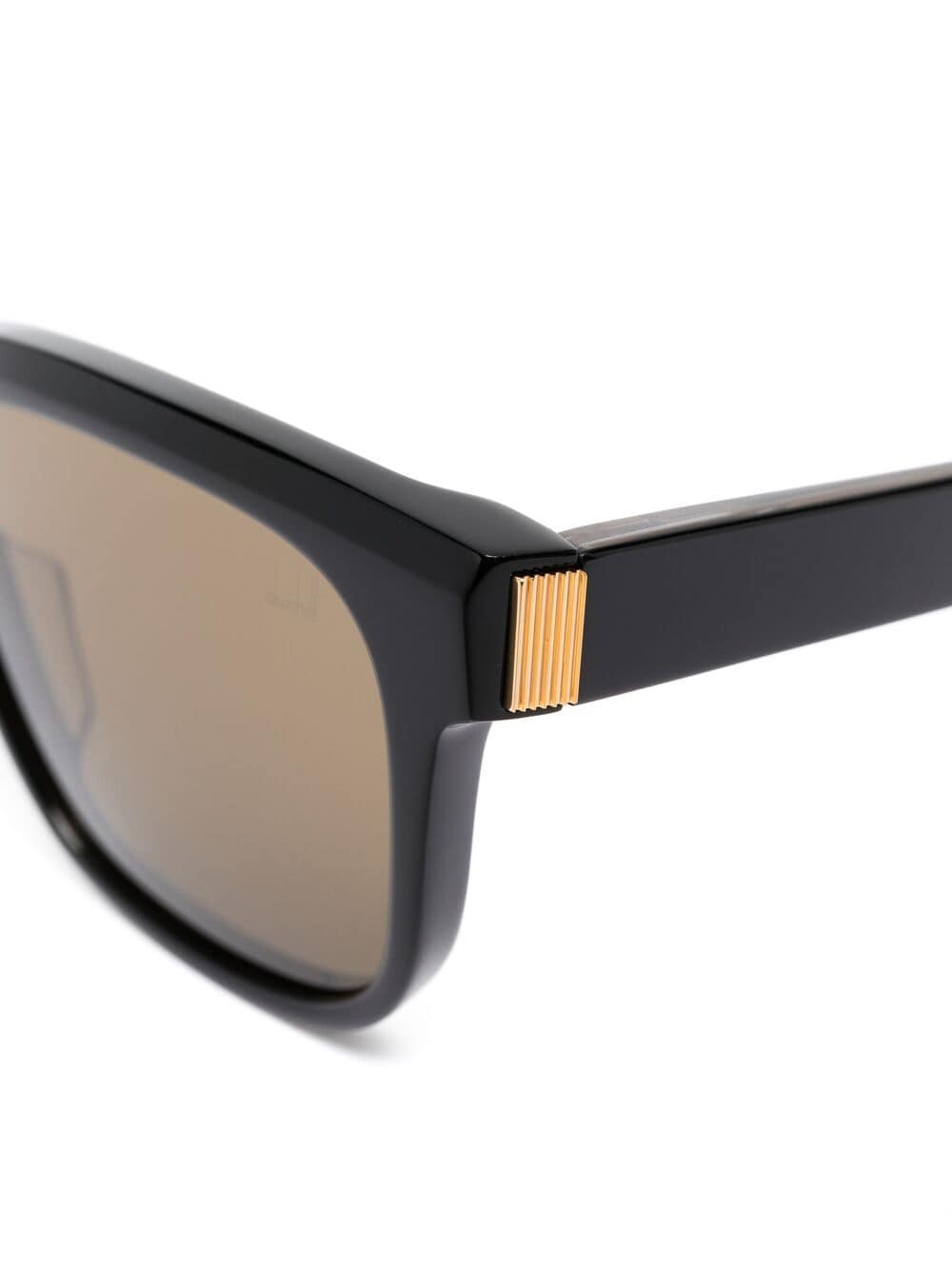 Shop Dunhill Rectangle-frame Sunglasses In 001 Black Black Brown