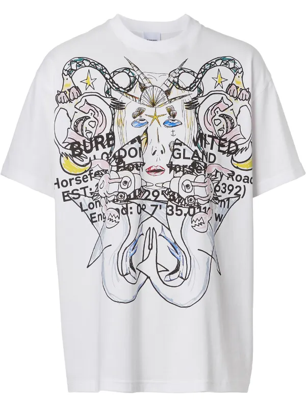 Burberry Montage-print cotton T-shirt - FARFETCH