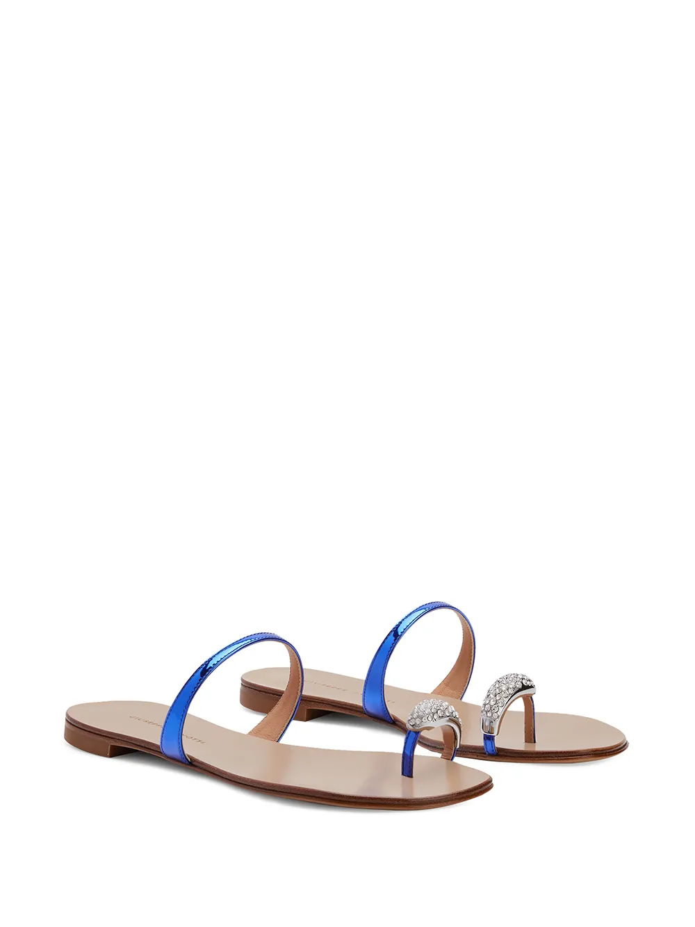 Giuseppe Zanotti crystal toe strap sandals Blue