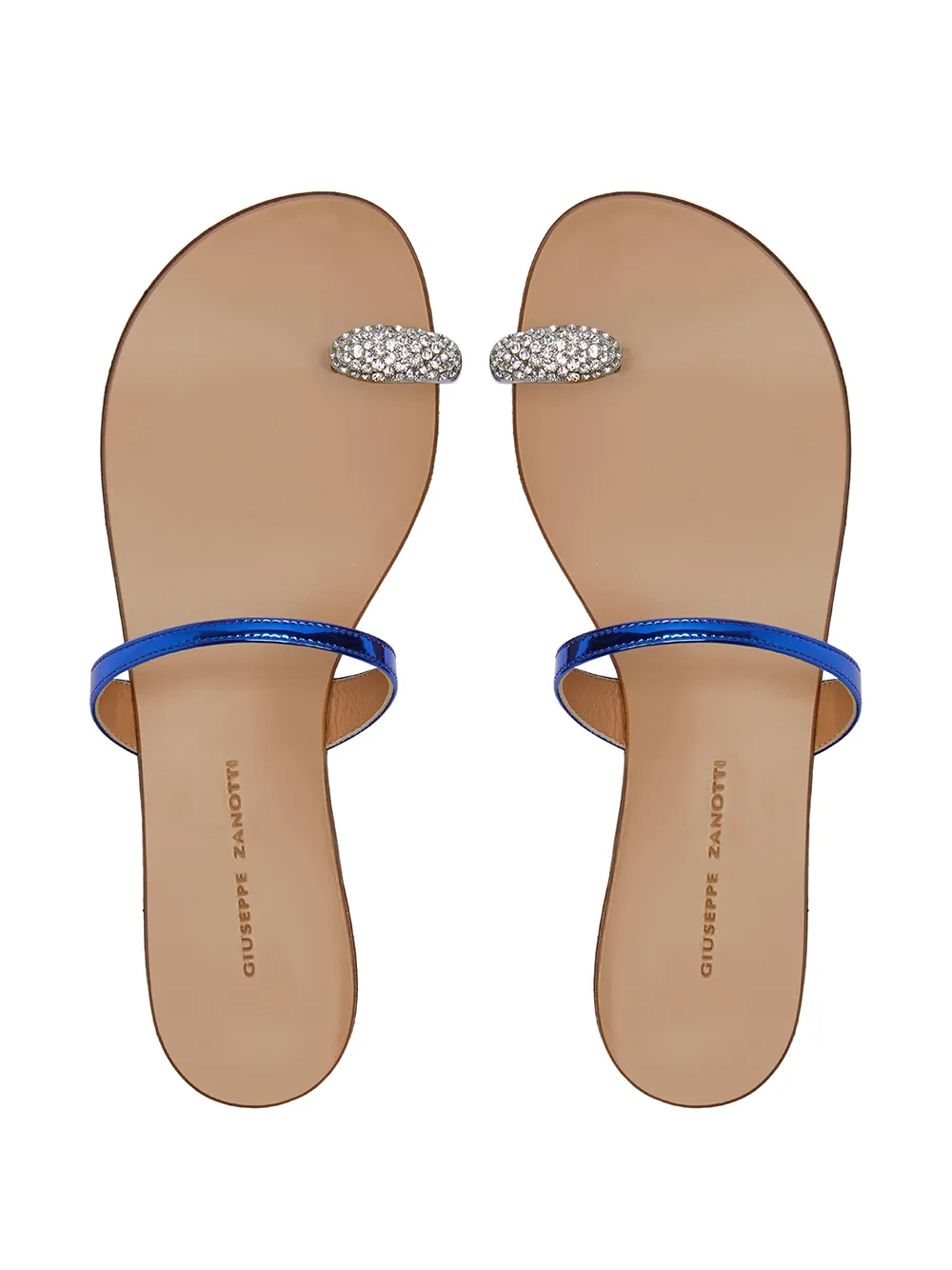 Giuseppe Zanotti crystal toe strap sandals Blue
