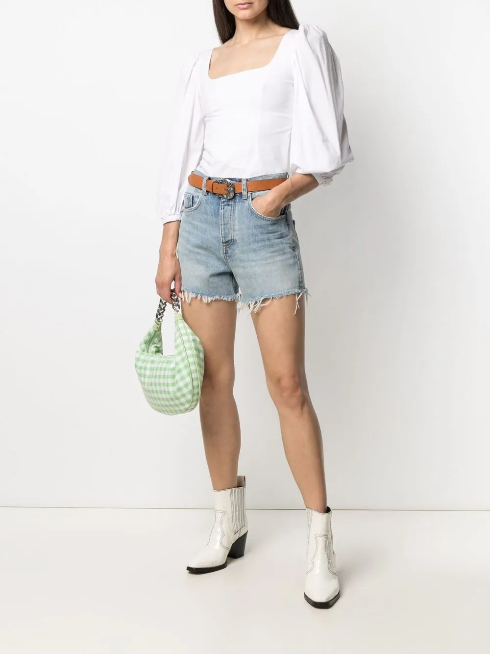 фото Liu jo джинсовые шорты с бахромой